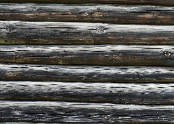 Old vintage dark timbered wall as background — Stock Photo, Image