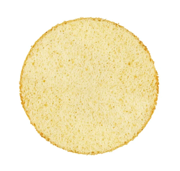 Slice of a white sponge cake on white isolated background