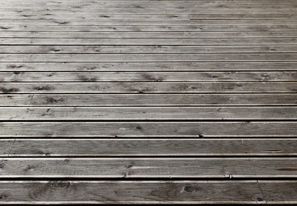 Grijze houten buitenterras vloer — Stockfoto