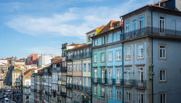 Geflieste Fassaden Antiker Gebäude Der Stadt Porto Portugal — Stockfoto