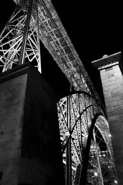 Мбаппе Моста Луиша Черно Белом Цвете Городе Порту Португалия — стоковое фото