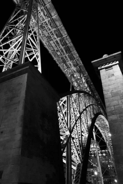 Мбаппе Моста Луиша Черно Белом Цвете Городе Порту Португалия — стоковое фото