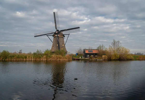 Ancient Windmill Kinderdijk Netherlands — Stock Photo, Image