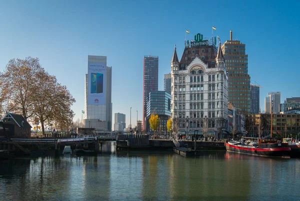 Casa Branca Cidade Roterdão Holanda — Fotografia de Stock