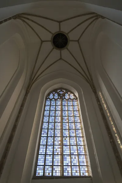 Vista Interior Una Ventana Gótica Iglesia Saint Laurens Ciudad Rotterdam —  Fotos de Stock