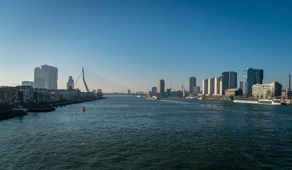 View Nieuse Maas River City Rotterdam Netherlands — Stock Photo, Image