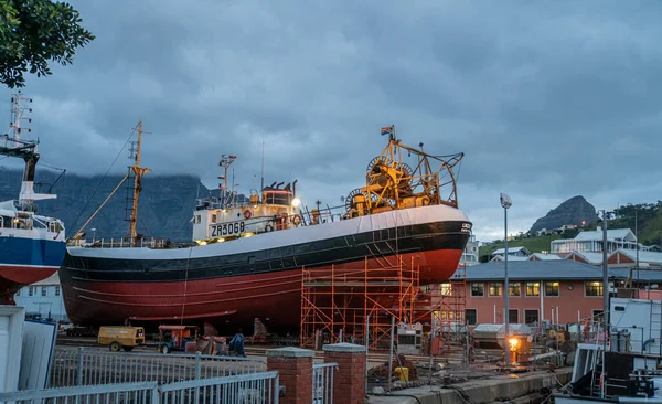 Ship Dry Dock Victoria Alfred Waterfront Dusk Cape Town South — Stock Photo, Image