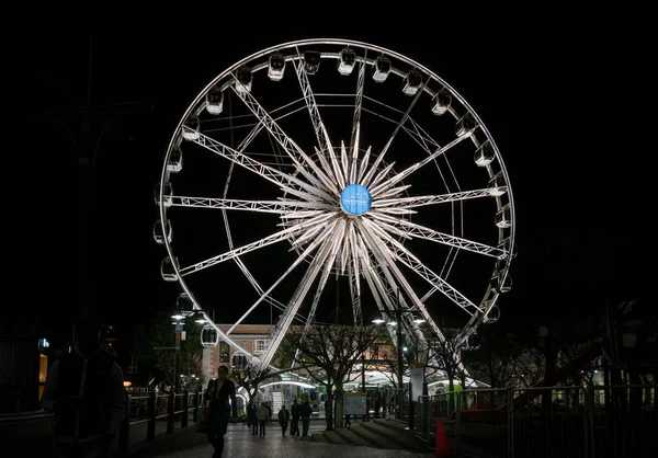 Ferris Wheel Victoria Alfred Waterfront Night Cape Town South Africa — Stock Photo, Image