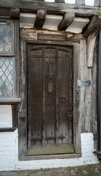 Front View Ancient Wooden Door East Grinstead East Sussex — Stockfoto