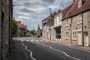 Mere, Wiltshire, İngiltere 'deki antik köy manzarası.