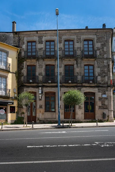 Façade Bâtiments Pierre Dans Ville Lugo Espagne — Photo