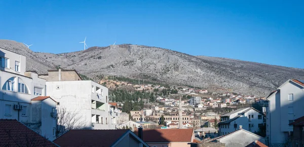 Mostar Bosnië Herzegovina Maart 2022 Stadsgezicht Van Stad Mostar Bergen — Stockfoto