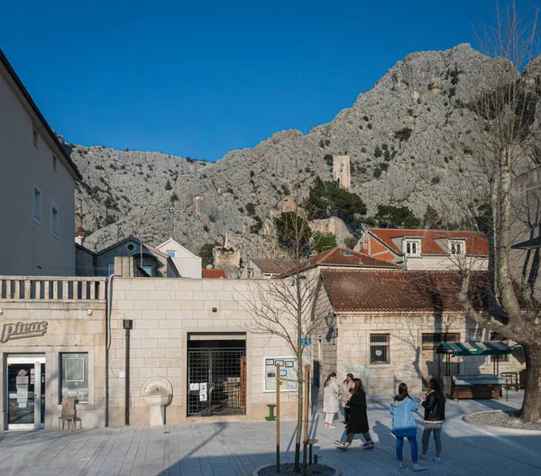 Street View Óvárosban Omis Horvátország — Stock Fotó