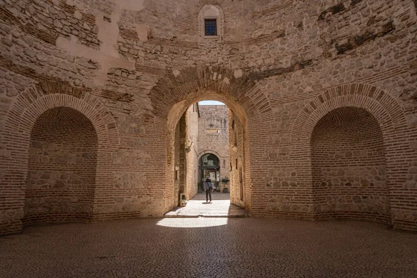 Vista Interior Vestíbulo Palácio Diocleciano Split Croácia — Fotografia de Stock