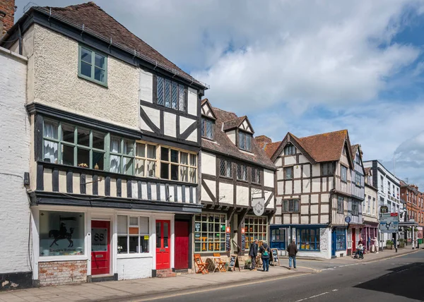 Tewkesbury Storbritannien Maj 2022 Forntida Timmerbyggnader Marknadsstaden Tewkesbury Gloucestershire England — Stockfoto