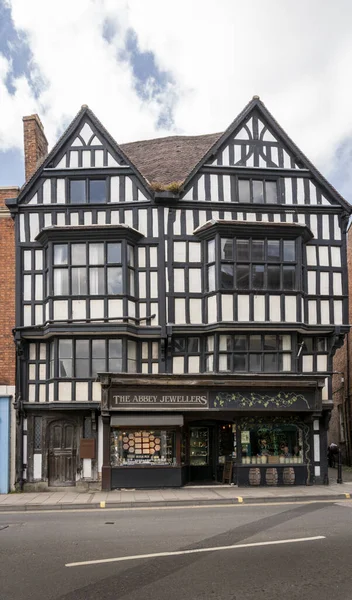 Tewkesbury May 2022 Ancient Timber Framed Building Market Town Tewkesbury — Stock Photo, Image