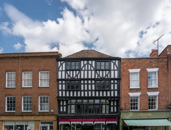 Tewkesbury Reino Unido Mayo 2022 Antiguo Edificio Enmarcado Madera Ciudad — Foto de Stock