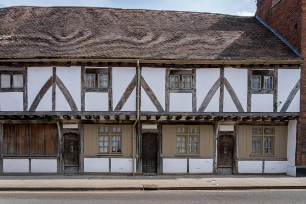 Tewkesbury Storbritannien Maj 2022 Forntida Timmerinramade Lawn Cottages Från 1410 — Stockfoto