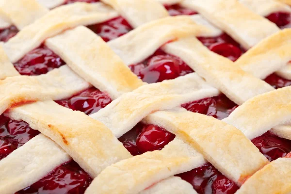 Lattice Top Crostata di ciliege Macro — Foto Stock