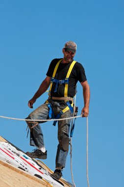 Roofer at Work clipart