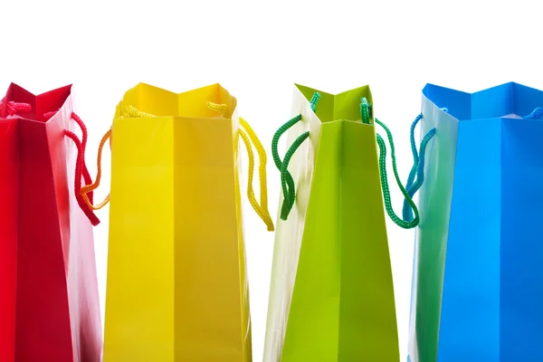 Bolsas de compras de colores brillantes — Foto de Stock