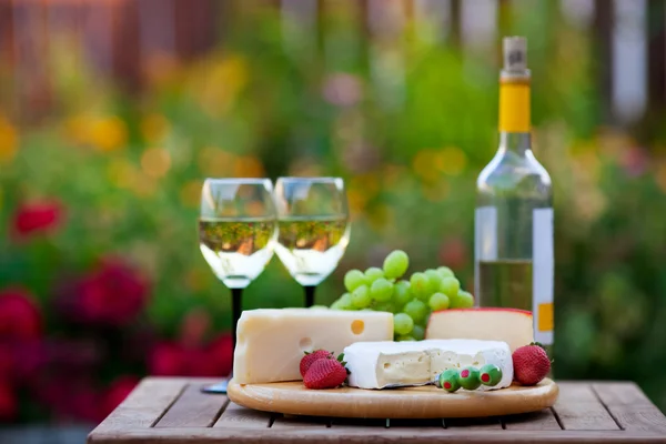 Wina & ser przyjęcie w ogrodzie — Zdjęcie stockowe