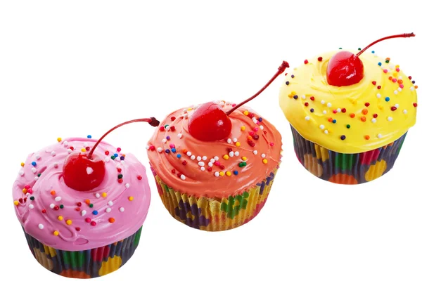 Trippel körsbär cupcakes — Stockfoto