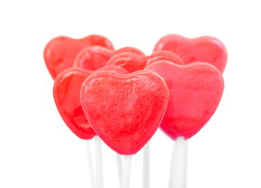 Kırmızı kalp lolipop
