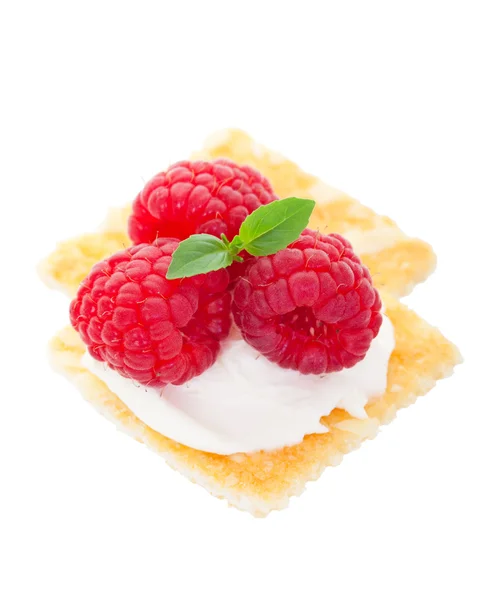 Almond Raspberry Canape — Stock Photo, Image