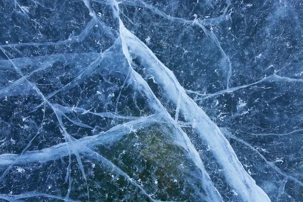 Blue Cracked Ice Background — Stock Photo, Image