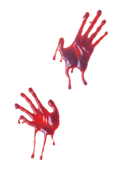 Huellas sangrientas de manos — Foto de Stock