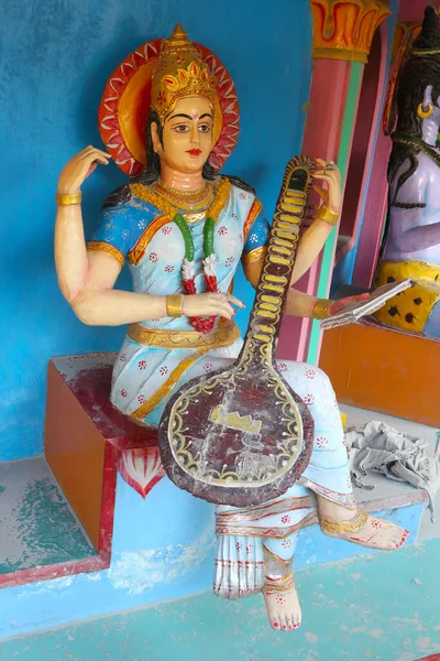 Smukke Sarasvati Statue Templet - Stock-foto