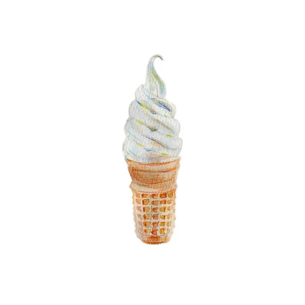 Watercolor Illustration Soft Serve —  Fotos de Stock