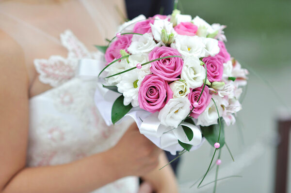 Wedding bouquet in hand