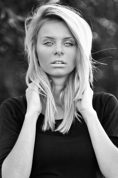 Photo of young beautiful woman with magnificent hair