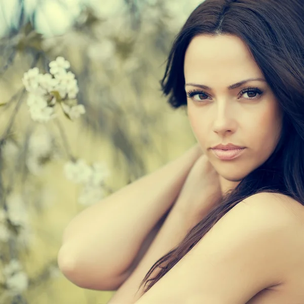 Beautiful woman face closeup — Stock Photo, Image