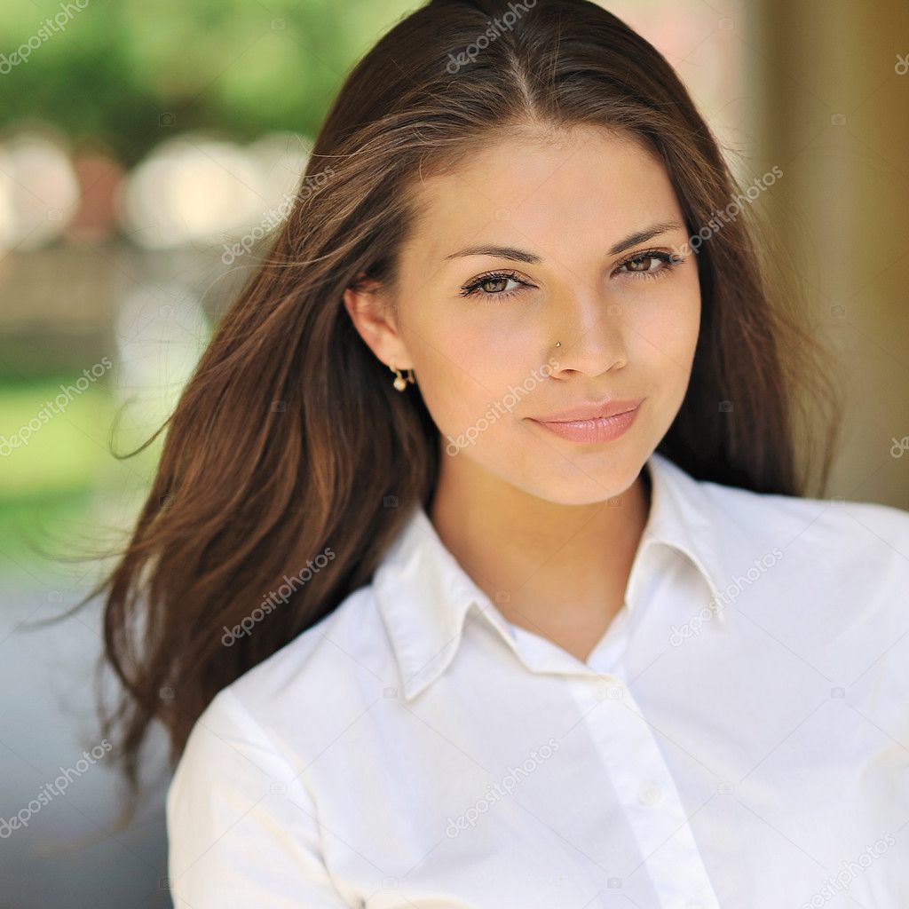 Beautiful young woman portrait close up