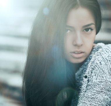 güzel bir genç kız closeup