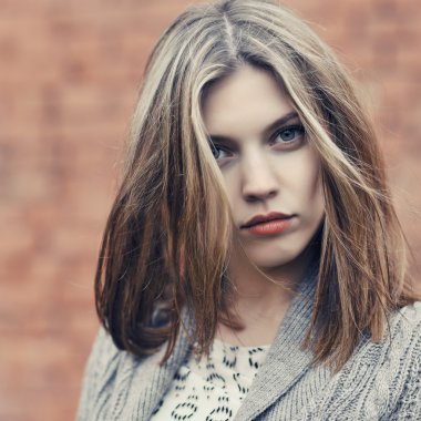 güzel kızın yüzü - açık yakın çekim