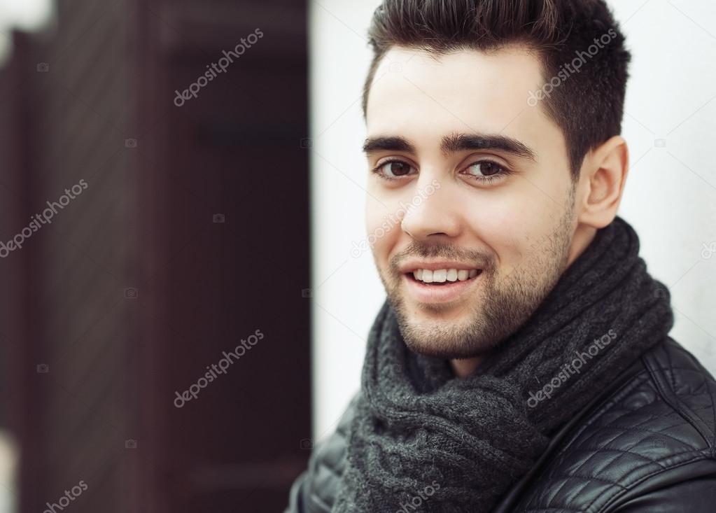 Handsome young man face - close up