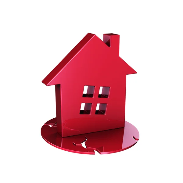 Bad house metaphor isolated 3d model — Stock Photo, Image