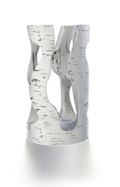 Abstrakt figur med Björk ytstruktur 3d-modell — Stockfoto