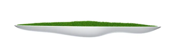 Клумба з зеленою травою ізольована на білому 3d моделі — стокове фото