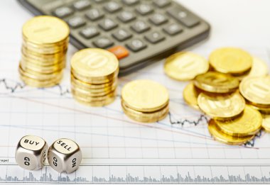altın sikke, dices küpleri ile kelime sel yığınları düşüş trendi