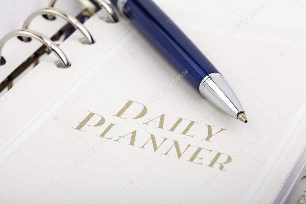 Pen and daily planner