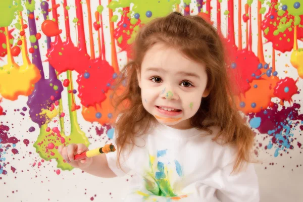 Målning av barn Royaltyfria Stockfoton
