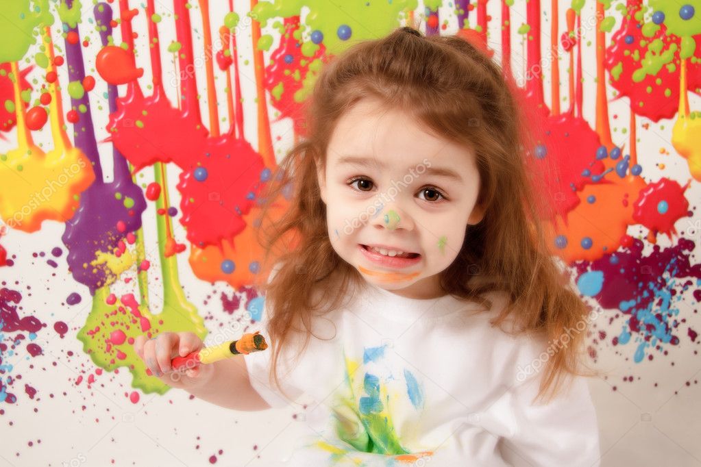 Child Painting — Stock Photo © ellenamani 20427615
