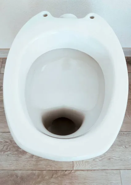 New White Toilet Bowl Bathroom Top View — Stock Photo, Image