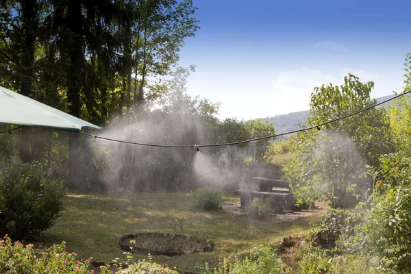 Mist system in garden — Stock Photo, Image