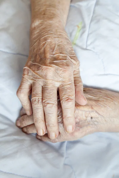 Hands of elderly lady, series of photos — Stock Photo, Image